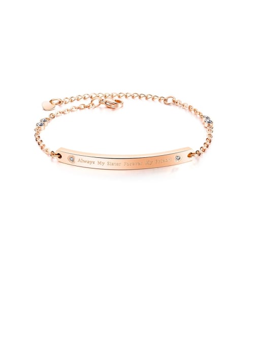 1030 - [rose gold] Titanium Rhinestone Geometric Minimalist Bracelets